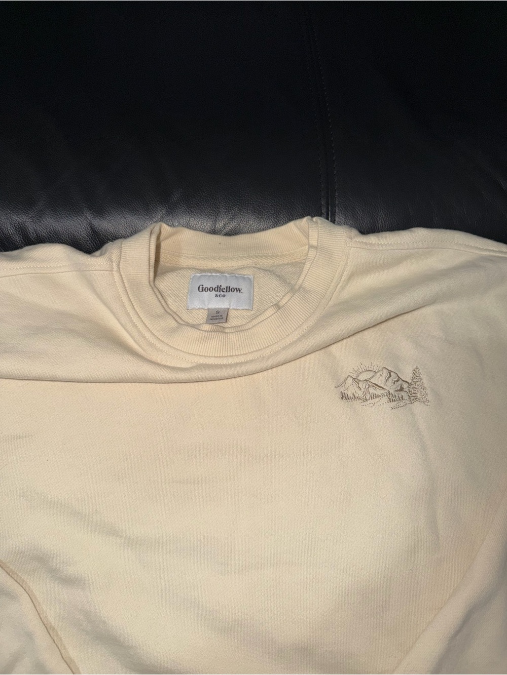 Goodfellow & Co Men's Cream Off-White Crewneck Sweatshirt